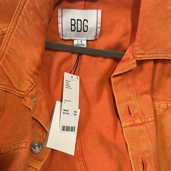 NWT! Urban Outfitters BDG Bristol Twill Work Jacket Rust Orange Large - Picture 4 of 9
